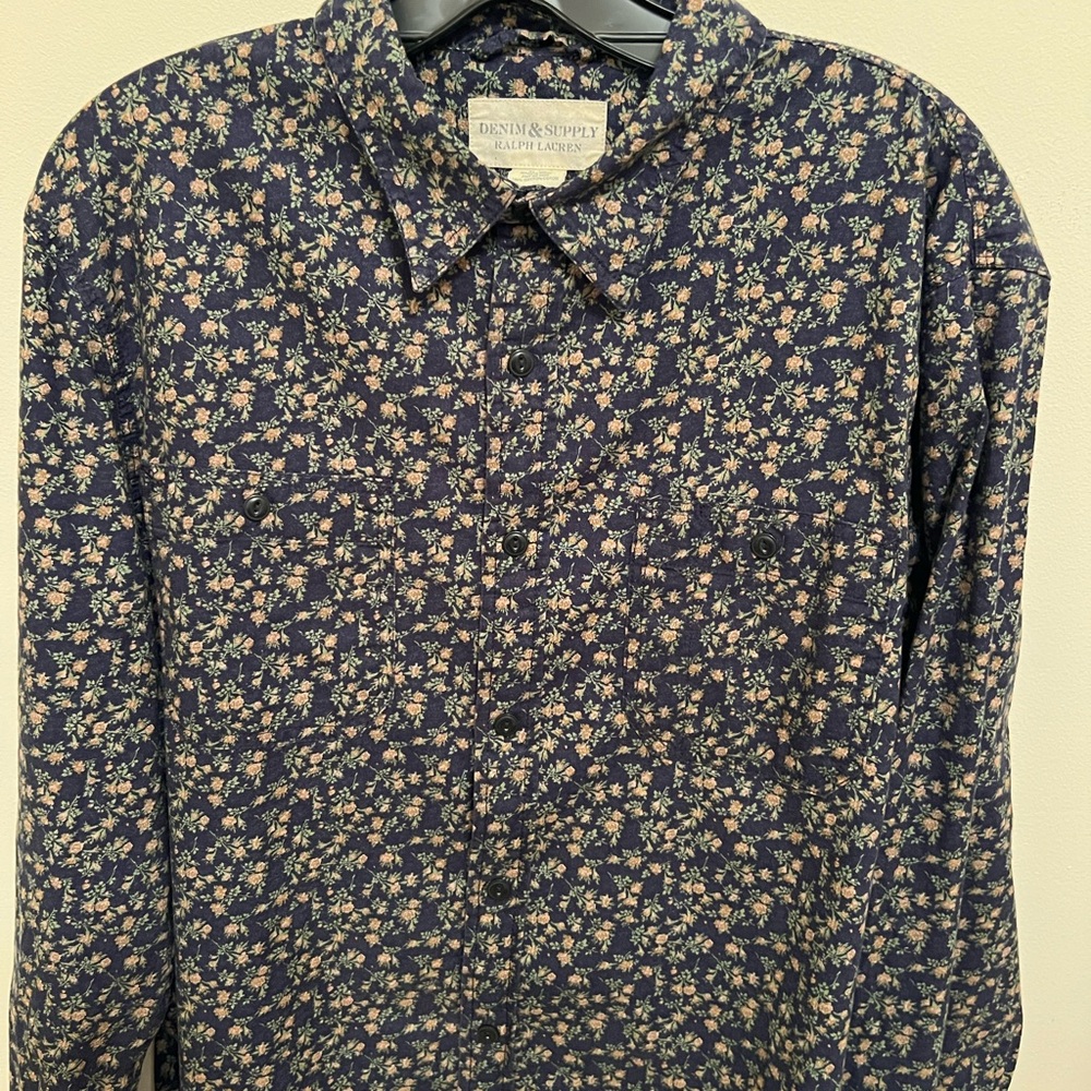 Denim & Supply Ralph Lauren Navy Floral Button-Down Shirt